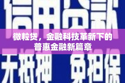五台微粒贷，金融科技革新下的普惠金融新篇章