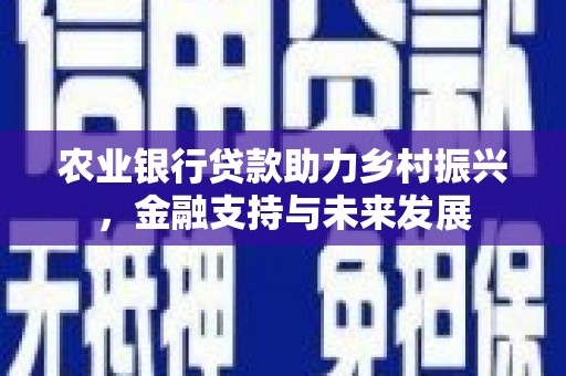 五台农业银行贷款助力乡村振兴，金融支持与未来发展