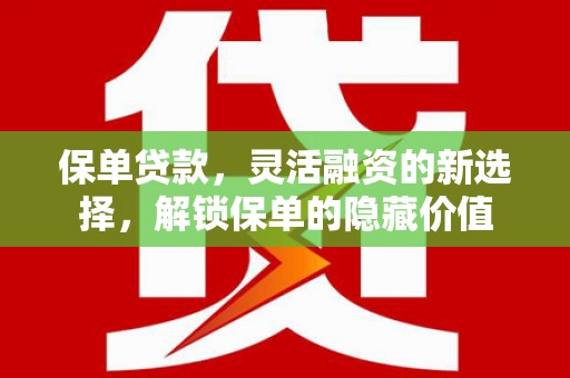 五台保单贷款，灵活融资的新选择，解锁保单的隐藏价值