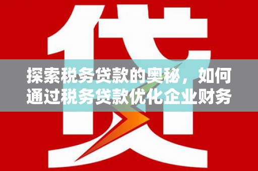 五台探索税务贷款的奥秘，如何通过税务贷款优化企业财务