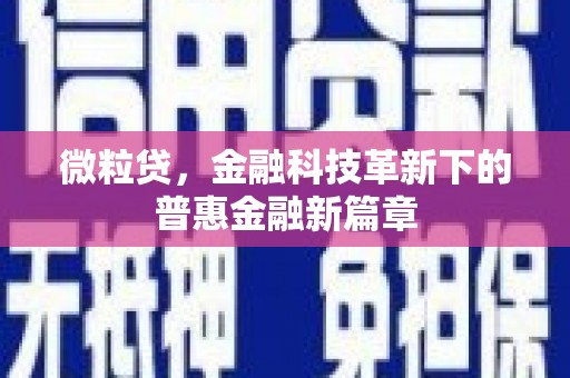 五台微粒贷，金融科技革新下的普惠金融新篇章