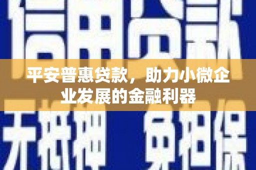 五台平安普惠贷款，助力小微企业发展的金融利器