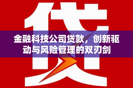 五台金融科技公司贷款，创新驱动与风险管理的双刃剑